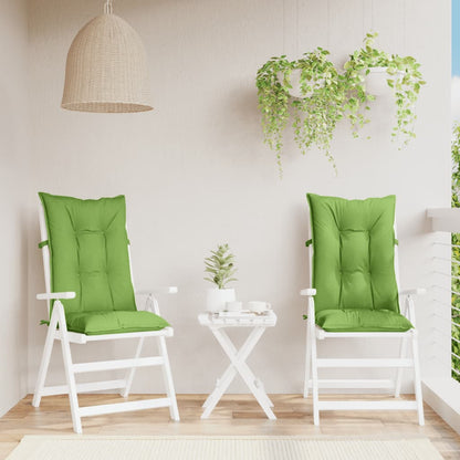 Stoelkussens 2 st hoge rug 120x50x7 cm stof gemêleerd groen