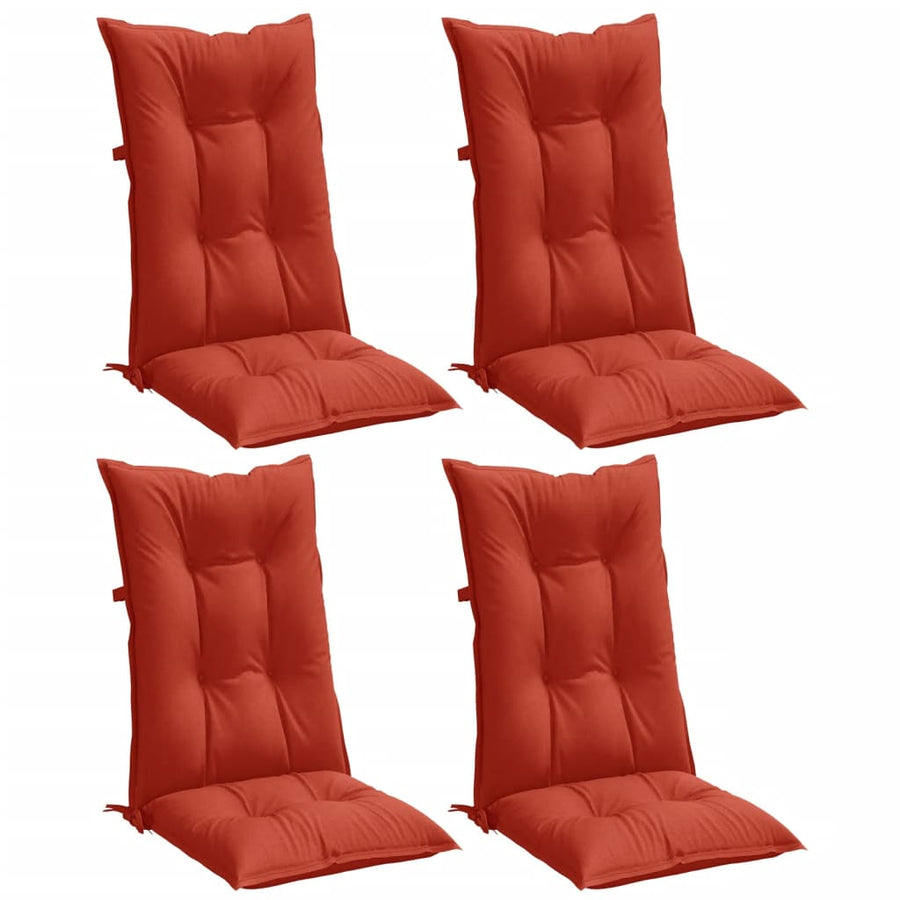 Stoelkussens Hoge Rug Stof Gemêleerd Rood 4