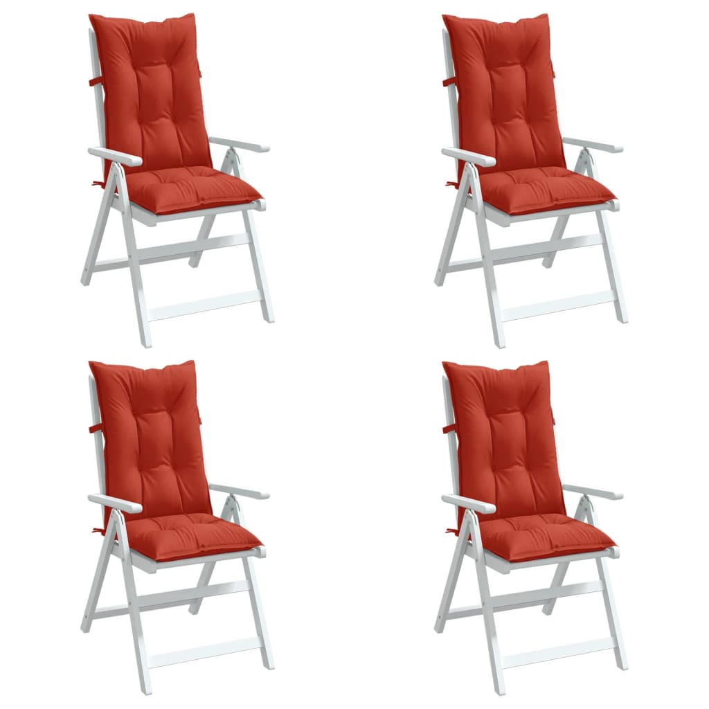 Stoelkussens Hoge Rug Stof Gemêleerd Rood 4