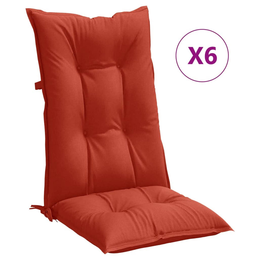 Stoelkussens Hoge Rug Stof Gemêleerd Rood 6