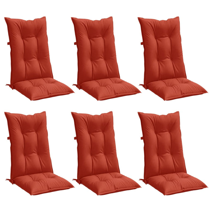 Stoelkussens Hoge Rug Stof Gemêleerd Rood 6
