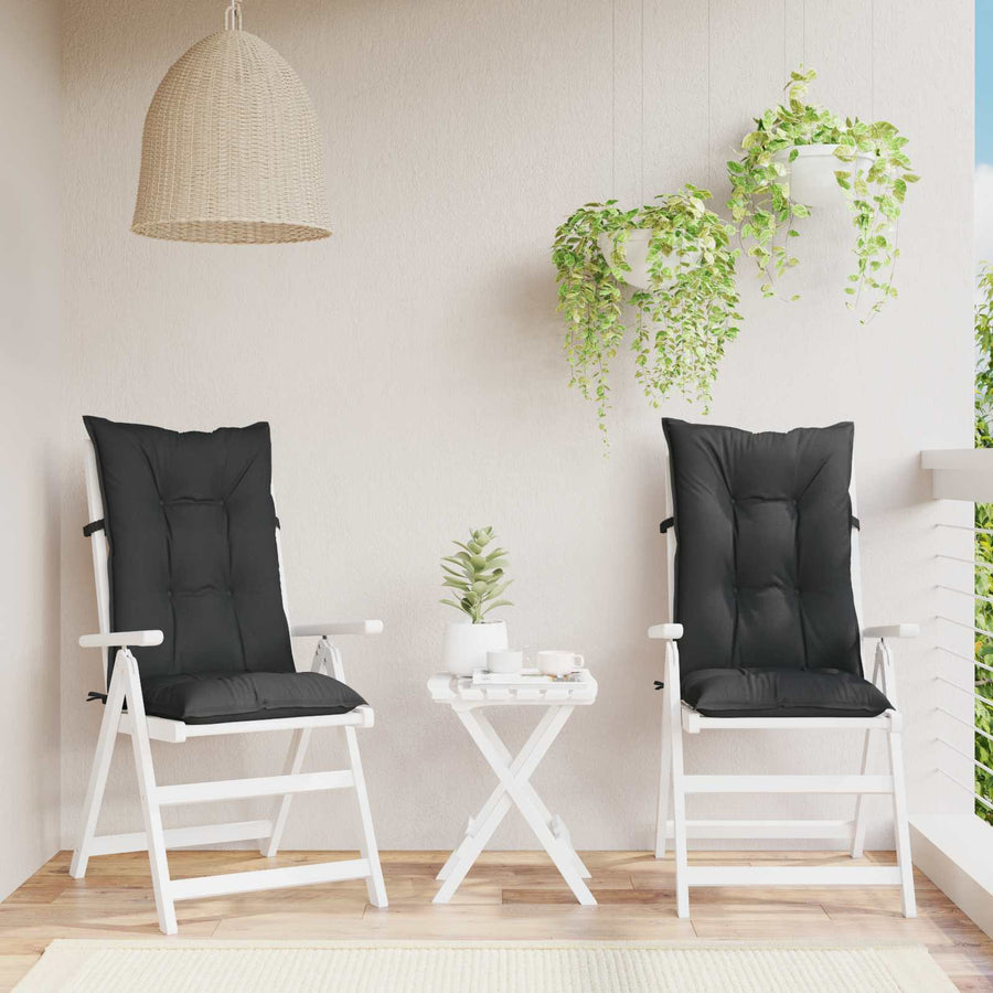 Hooge Rug Stoelkussens Set 2 pcs Melange Zwart 120 x 50 x 7 cm