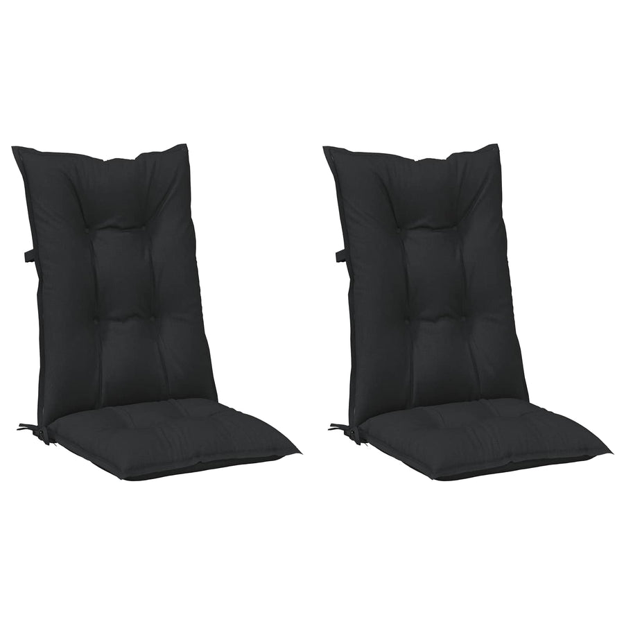Hooge Rug Stoelkussens Set 2 pcs Melange Zwart 120 x 50 x 7 cm