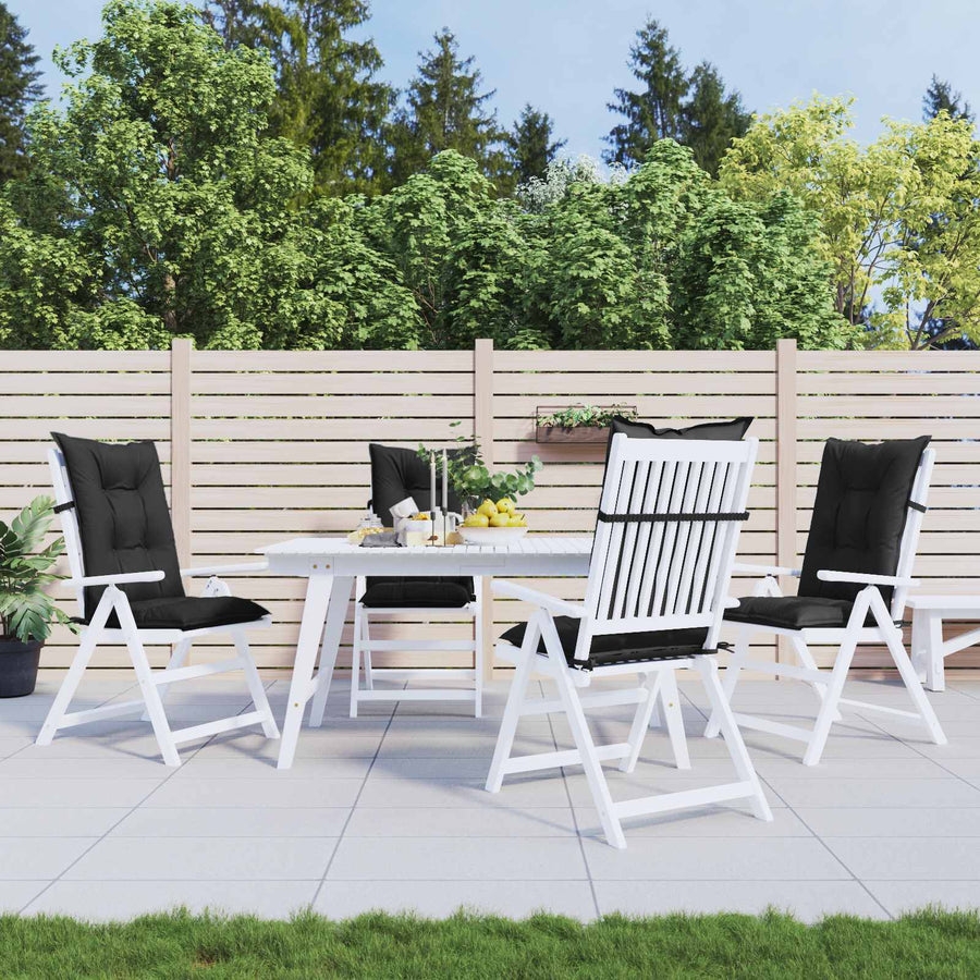 Hooge Rug Stoelkussens Set 4 pcs Melange Zwart 120 x 50 x 7 cm