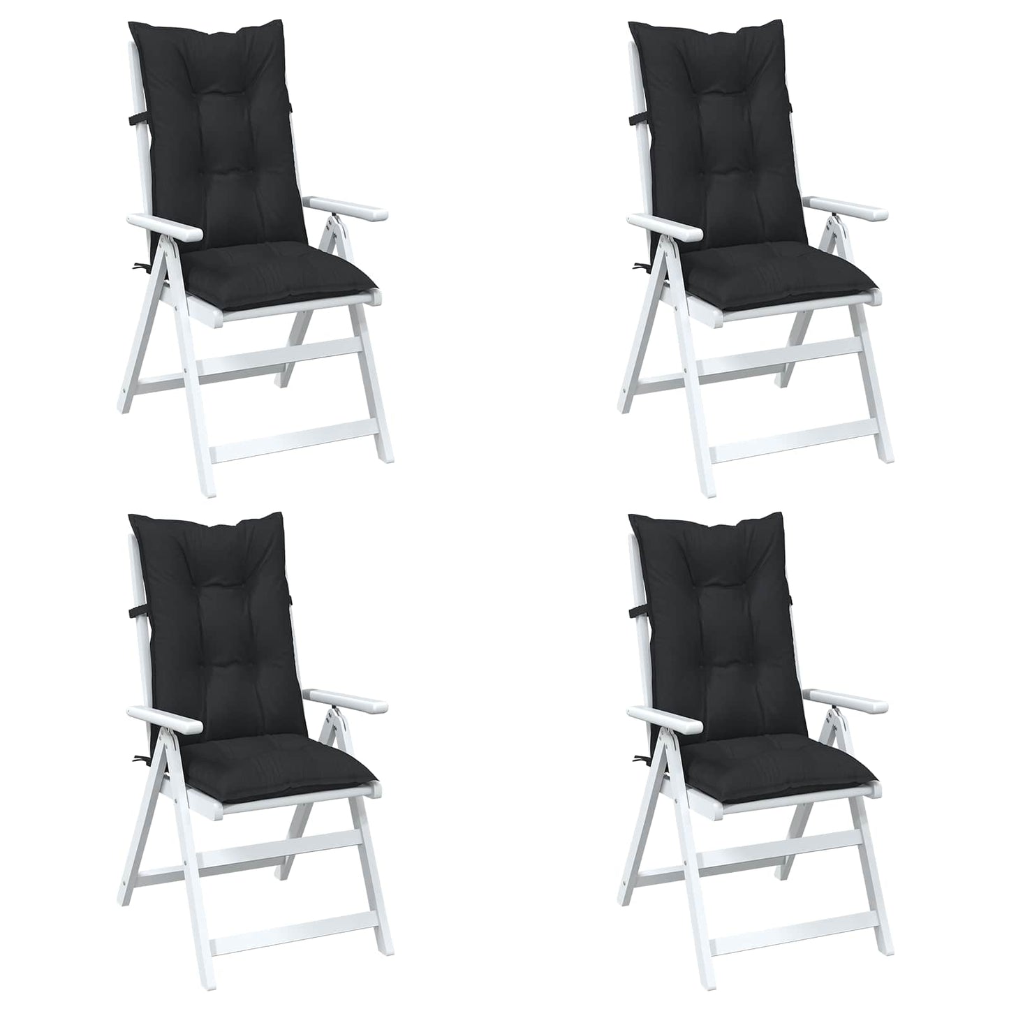 Hooge Rug Stoelkussens Set 4 pcs Melange Zwart 120 x 50 x 7 cm
