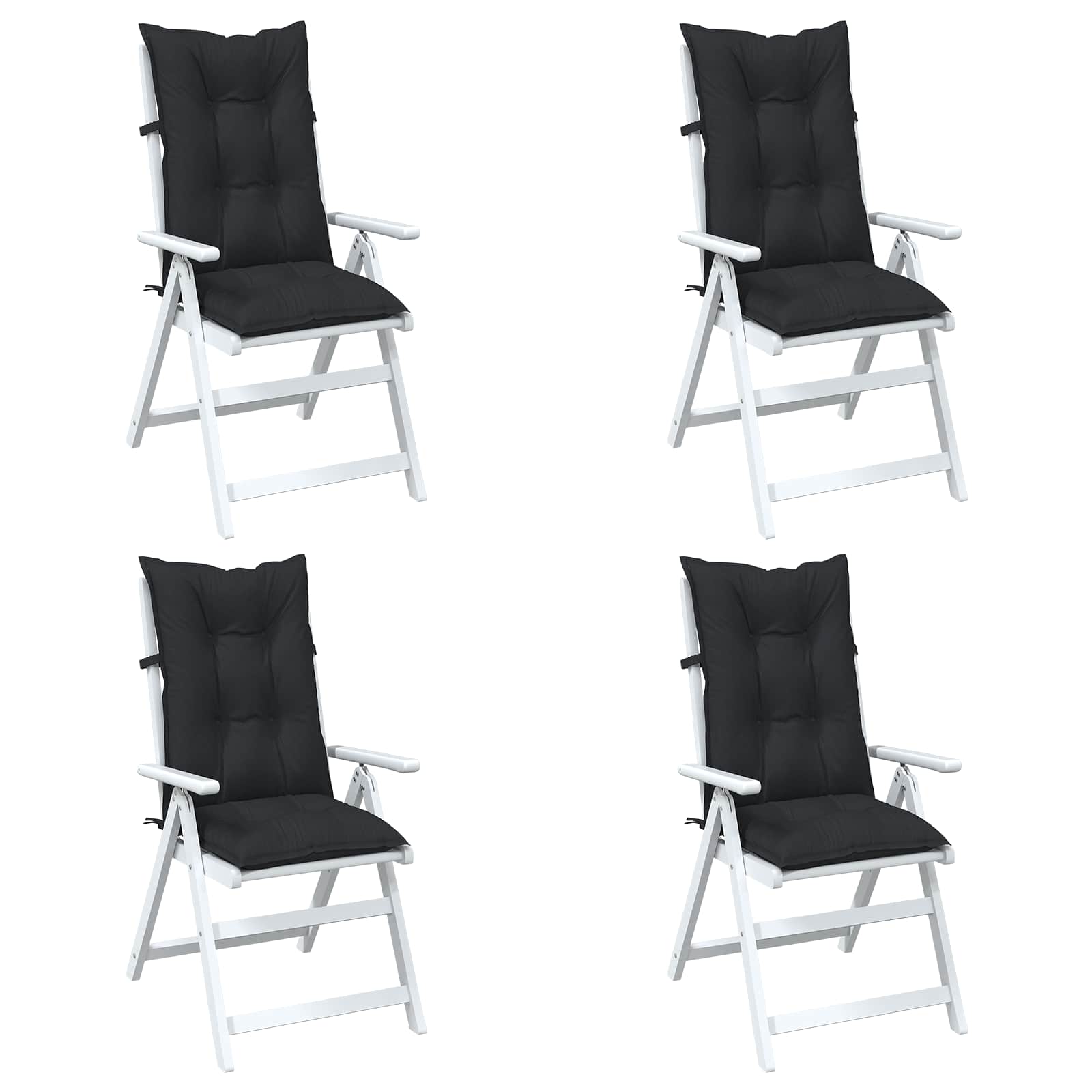 Hooge Rug Stoelkussens Set 4 pcs Melange Zwart 120 x 50 x 7 cm