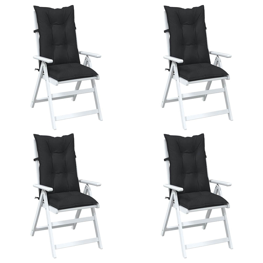 Hooge Rug Stoelkussens Set 4 pcs Melange Zwart 120 x 50 x 7 cm