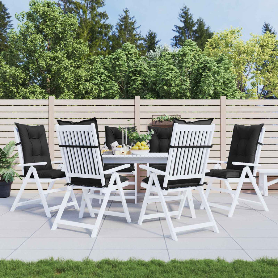 Hooge Rug Stoelkussens Set 6 pcs Melange Zwart 120 x 50 x 7 cm
