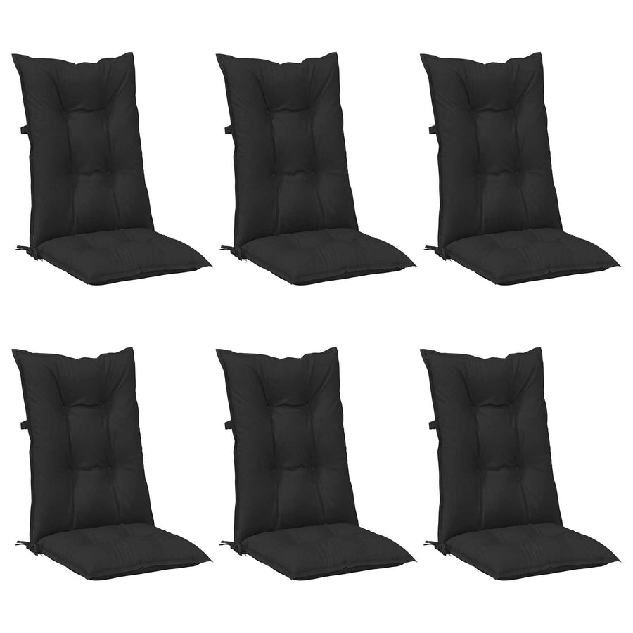 Hooge Rug Stoelkussens Set 6 pcs Melange Zwart 120 x 50 x 7 cm