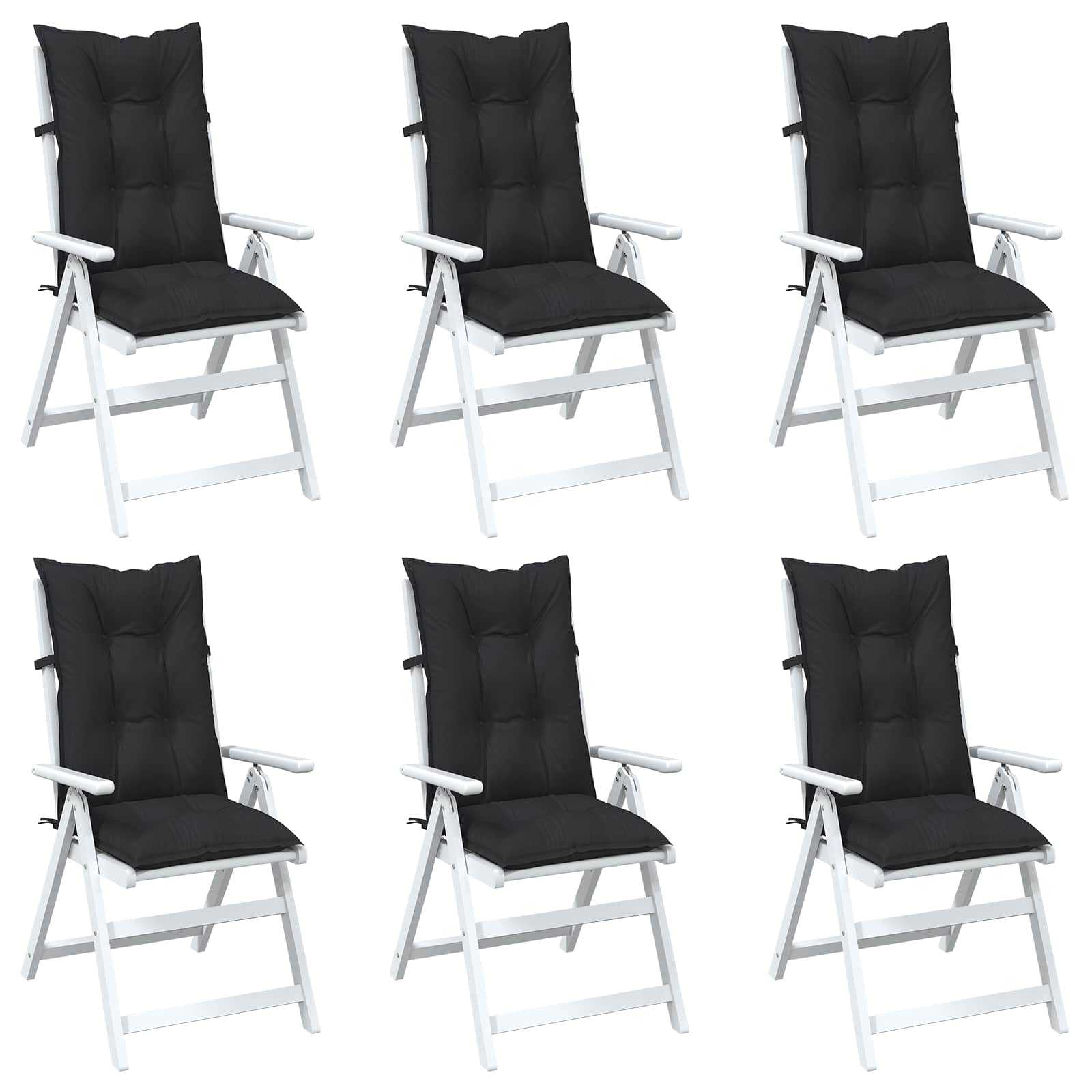Hooge Rug Stoelkussens Set 6 pcs Melange Zwart 120 x 50 x 7 cm