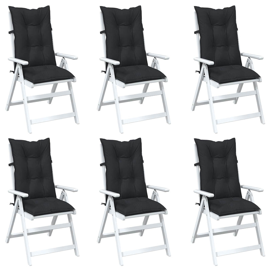 Hooge Rug Stoelkussens Set 6 pcs Melange Zwart 120 x 50 x 7 cm