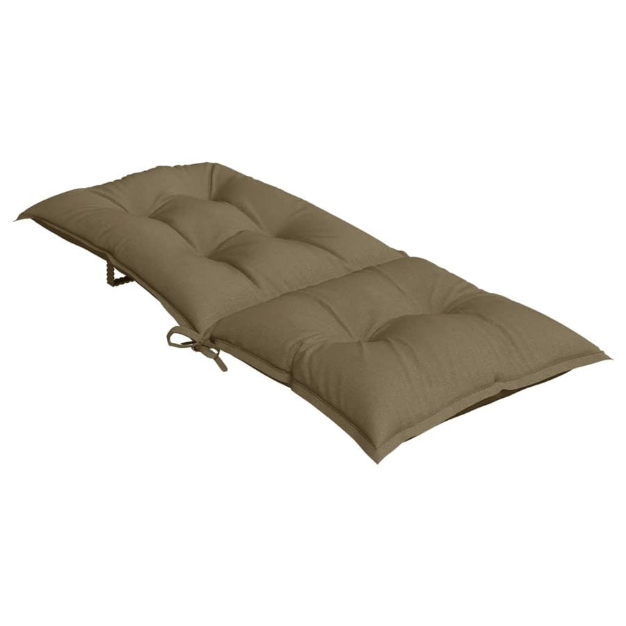 Stoelkussens Hoge Rug Stof Gemêleerd Taupe 2