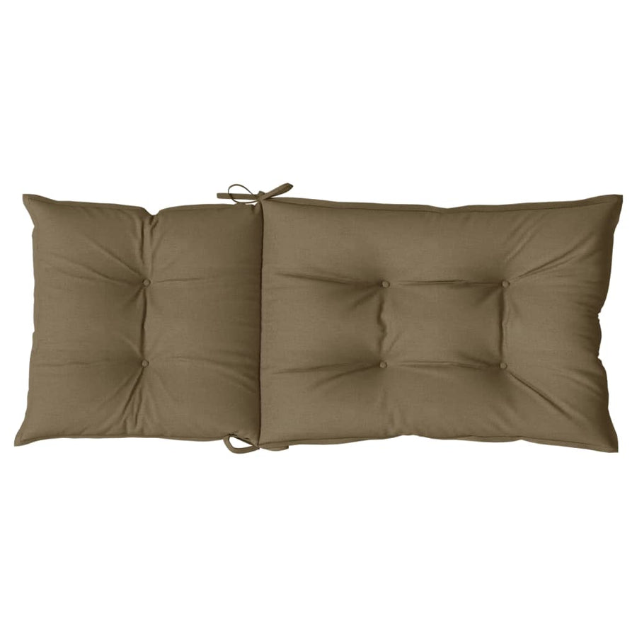 Stoelkussens Hoge Rug Stof Gemêleerd Taupe 2
