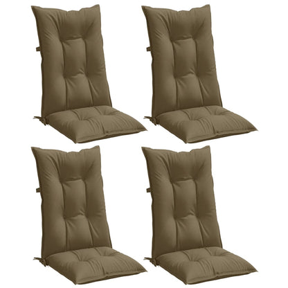 Stoelkussens 4 st hoge rug 120x50x7 cm stof gemêleerd taupe