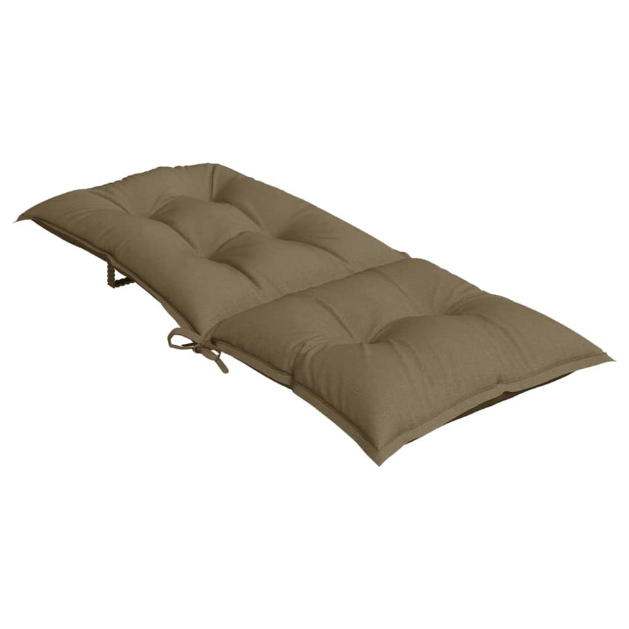 Stoelkussens 4 st hoge rug 120x50x7 cm stof gemêleerd taupe