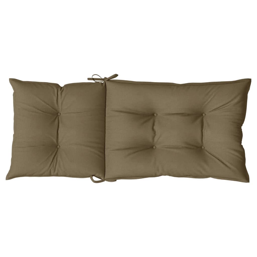 Stoelkussens 4 st hoge rug 120x50x7 cm stof gemêleerd taupe