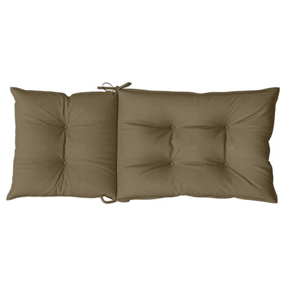 Stoelkussens 4 st hoge rug 120x50x7 cm stof gemêleerd taupe