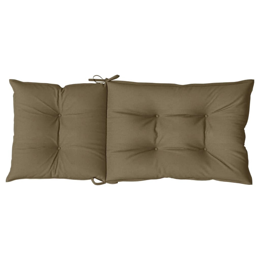 Stoelkussens 4 st hoge rug 120x50x7 cm stof gemêleerd taupe