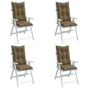 Stoelkussens 4 st hoge rug 120x50x7 cm gemêleerd taupe