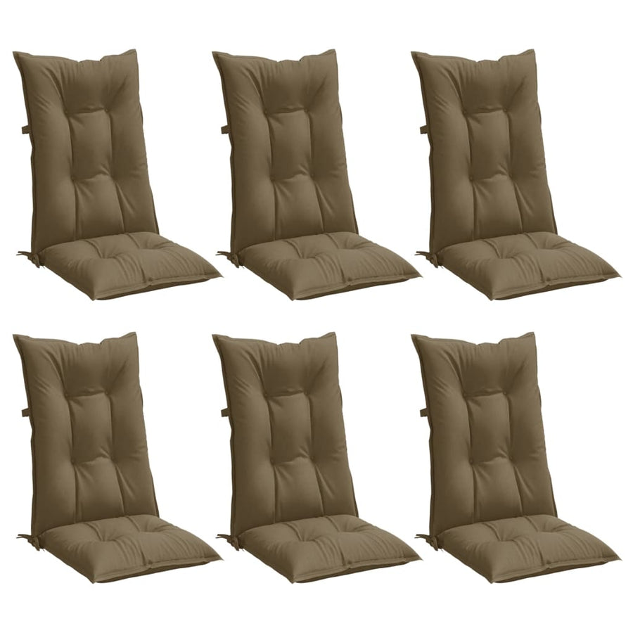 Stoelkussens Hoge Rug Stof Gemêleerd Taupe 6