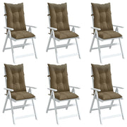 Stoelkussens hoge rug gemêleerd taupe 6 stuks