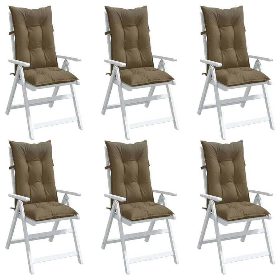 Stoelkussens Hoge Rug Stof Gemêleerd Taupe 6