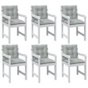 Stoelkussens set van 6 lichtgrijs stof