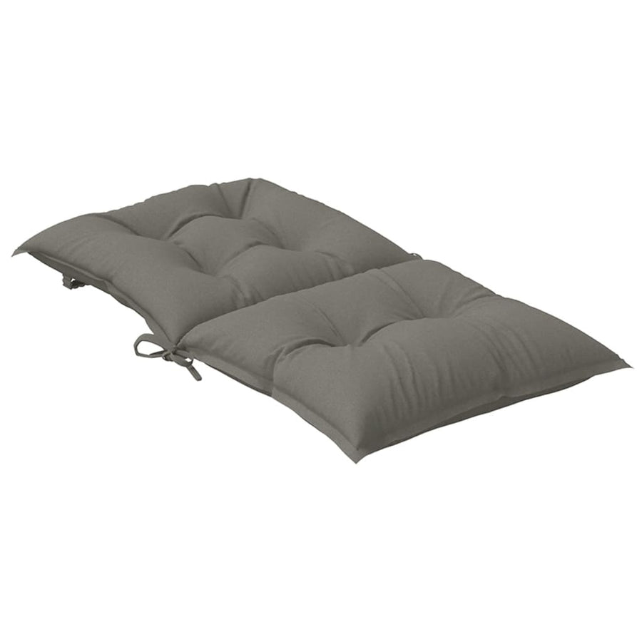 Stoelkussens 2 st lage rug 100x50x7 cm stof donkergrijs