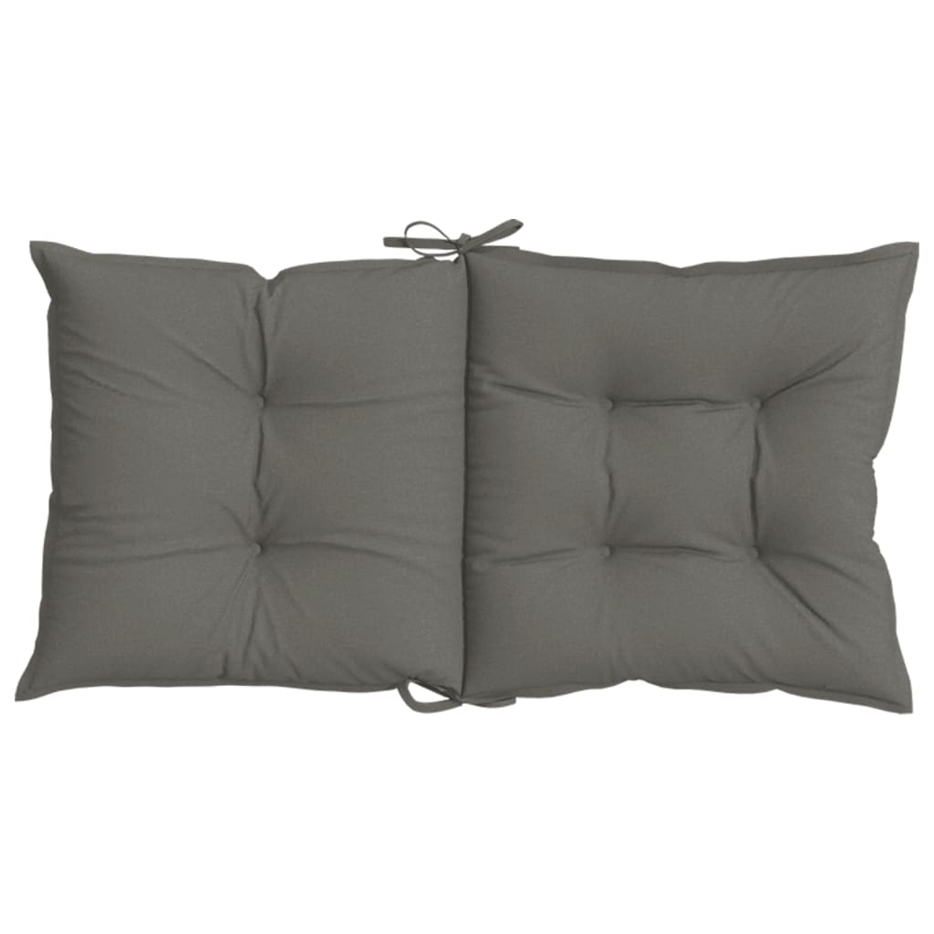 Stoelkussens 2 st lage rug 100x50x7 cm stof donkergrijs