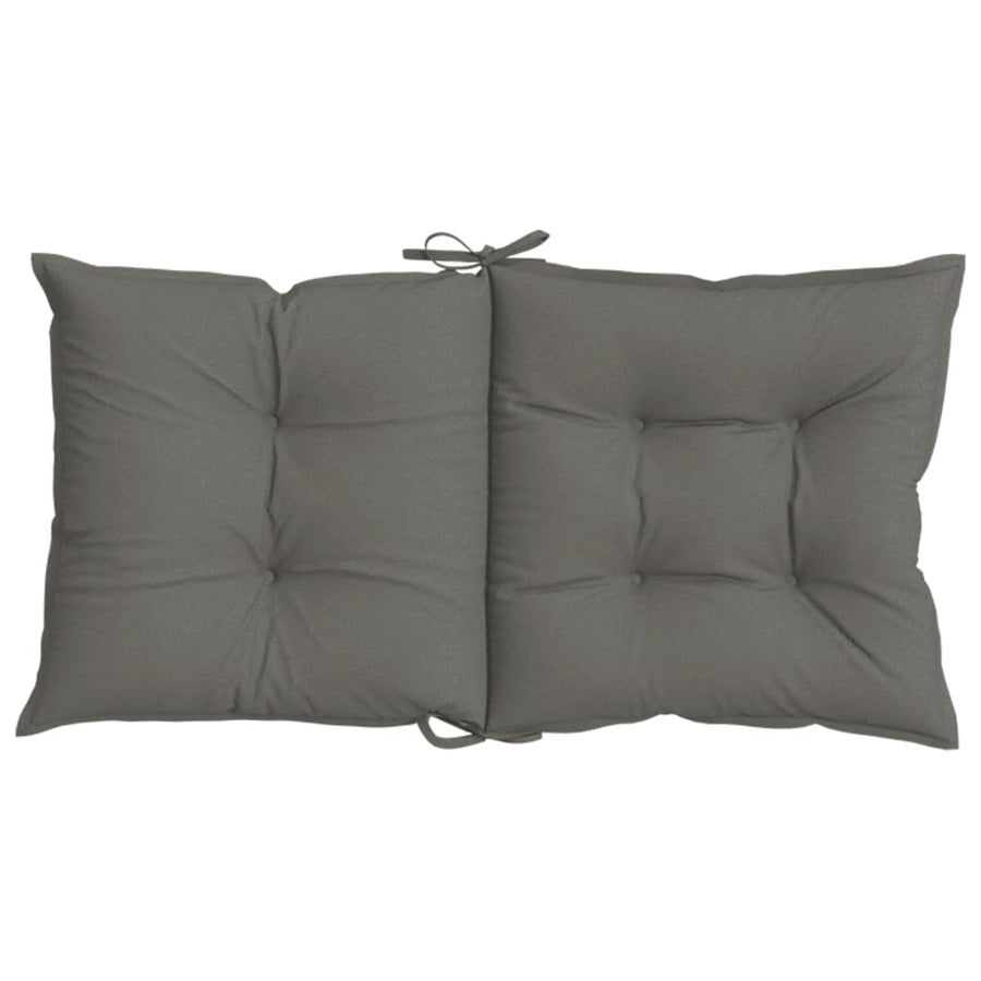 Stoelkussens 2 st lage rug 100x50x7 cm stof donkergrijs