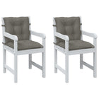 Seat cushions 2 pcs low back 100x50x7 cm fabric dark grey