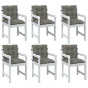 Stoelkussens 6 stuks donkergrijs stof