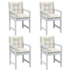 Seat Cushions Low Back Fabric Melange Cream 4