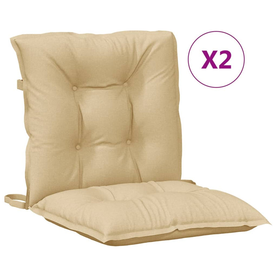 Stoelkussens Lage Rug Stof Gemêleerd Beige 2