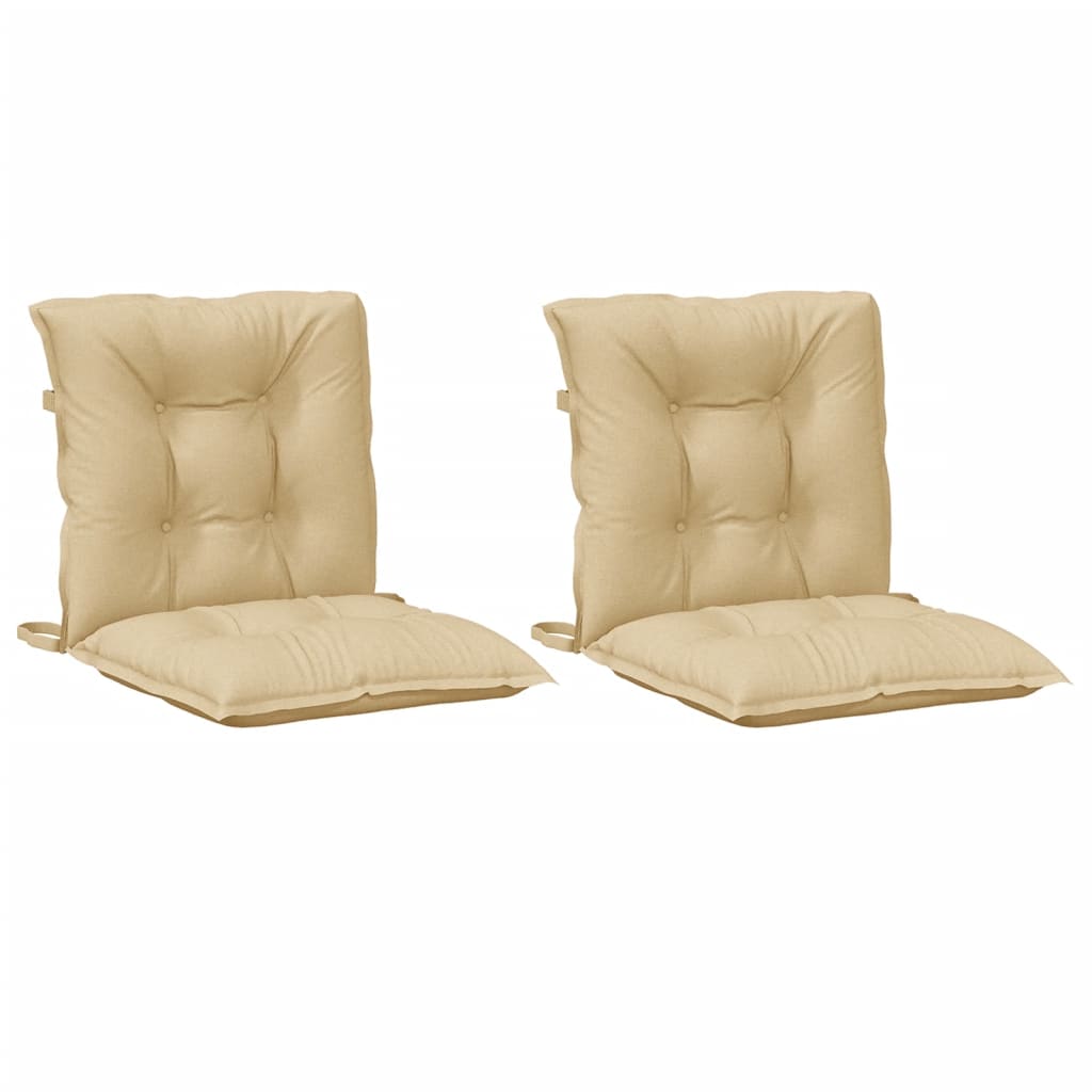 Stoelkussens Lage Rug Stof Gemêleerd Beige 2