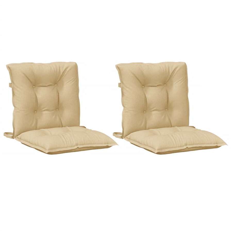 Stoelkussens Lage Rug Stof Gemêleerd Beige 2