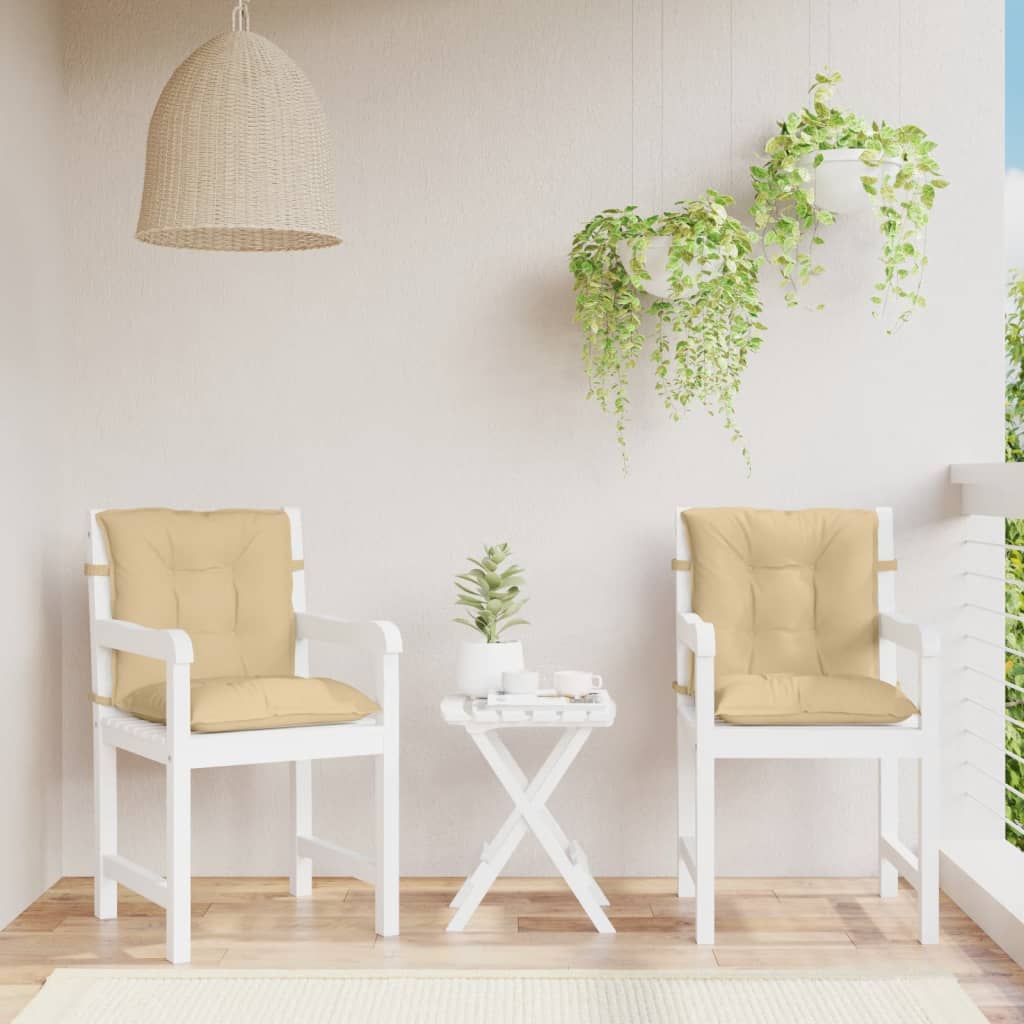 Stoelkussens Lage Rug Stof Gemêleerd Beige 2