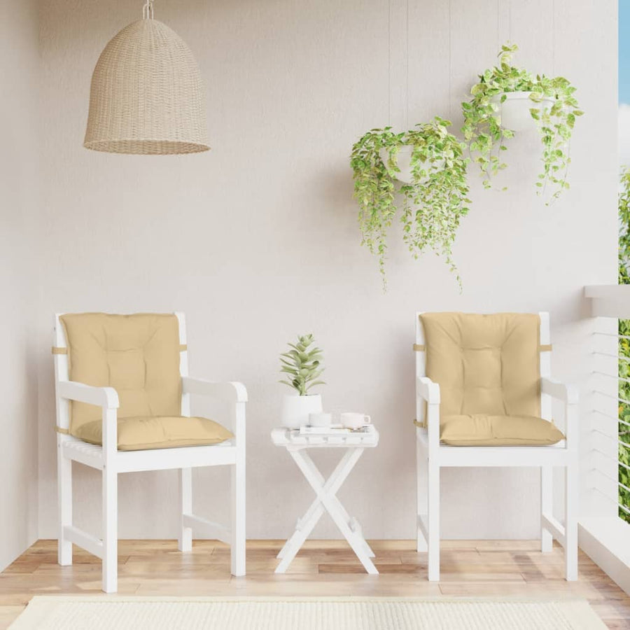Stoelkussens Lage Rug Stof Gemêleerd Beige 2