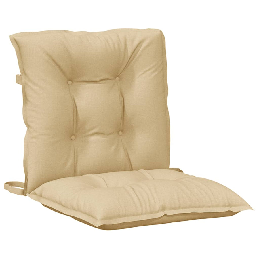 Stoelkussens Lage Rug Stof Gemêleerd Beige 2