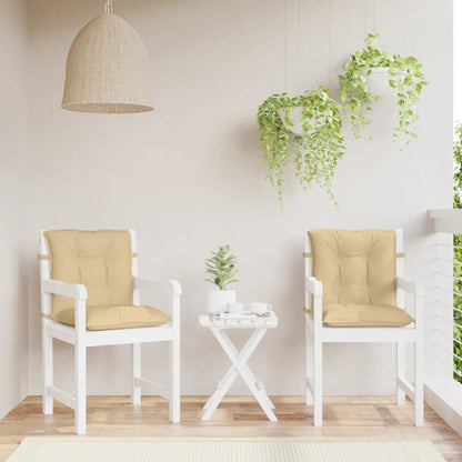Stoelkussens Lage Rug Stof Gemêleerd Beige 4