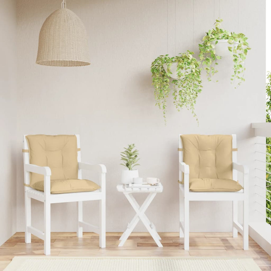 Stoelkussens Lage Rug Stof Gemêleerd Beige 4