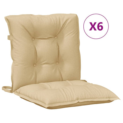 Stoelkussens Lage Rug Stof Gemêleerd Beige 6