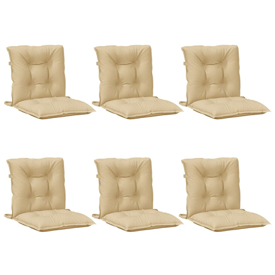 Stoelkussens Lage Rug Stof Gemêleerd Beige 6
