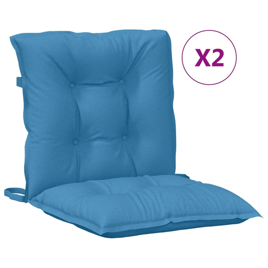 Stoelkussens Lage Rug Stof Gemêleerd Blauw 2
