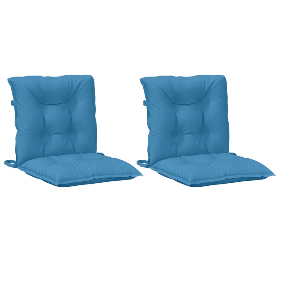 Stoelkussens Lage Rug Stof Gemêleerd Blauw 2