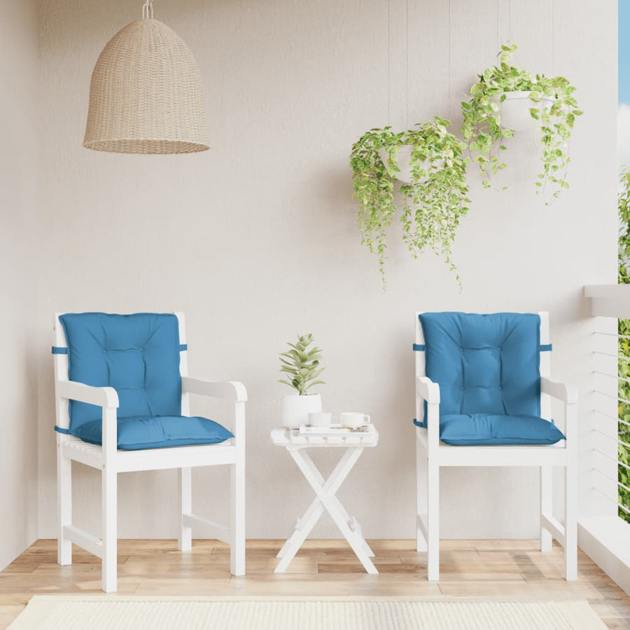 Stoelkussens Lage Rug Stof Gemêleerd Blauw 2