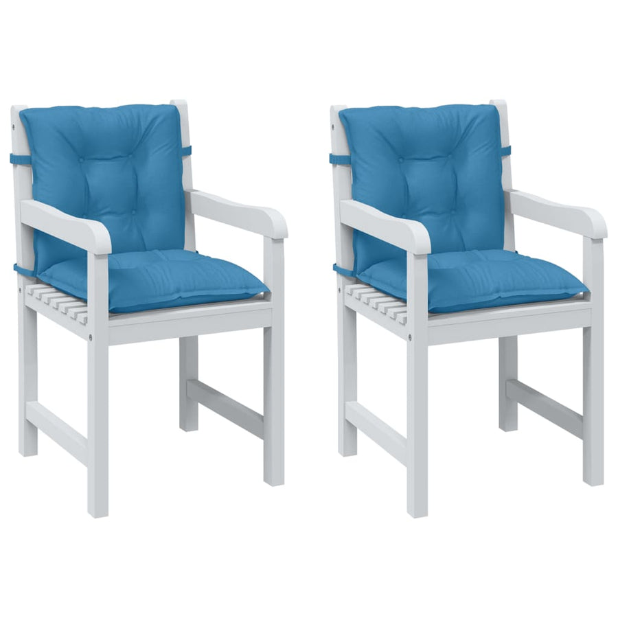 Stoelkussens Lage Rug Stof Gemêleerd Blauw 2