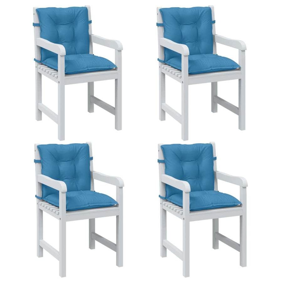 Stoelkussens Lage Rug Stof Gemêleerd Blauw 4