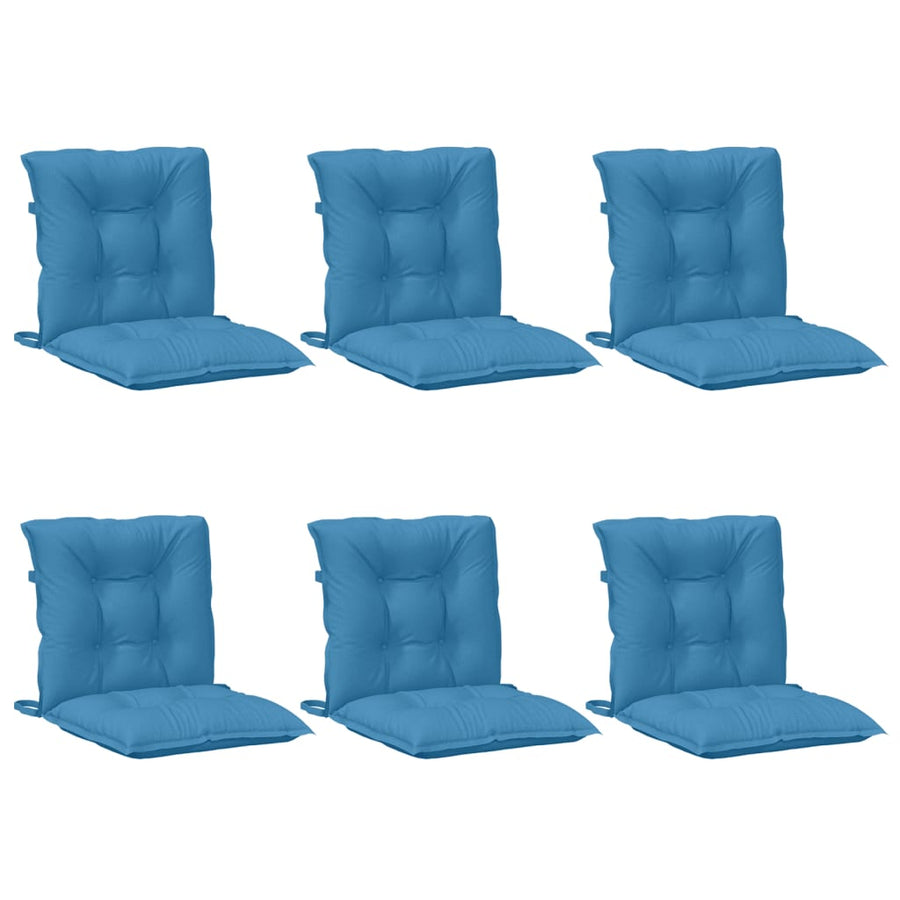 Stoelkussens Lage Rug Stof Gemêleerd Blauw 6