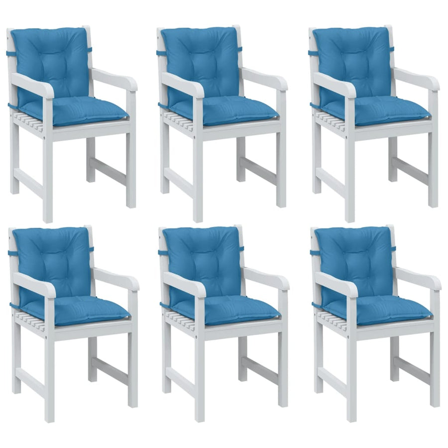 Stoelkussens Lage Rug Stof Gemêleerd Blauw 6